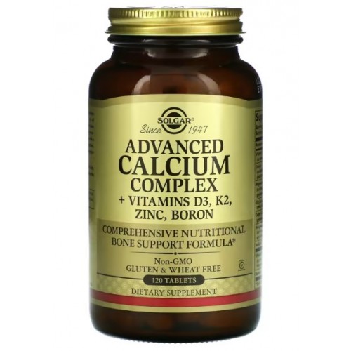 Solgar, Улучшенный кальциевый комплекс с витаминами D3, К2, цинком и бором, 120 таблеток Solgar, Улучшенный кальциевый комплекс с витаминами D3, К2, цинком и бором, 120 таблеток